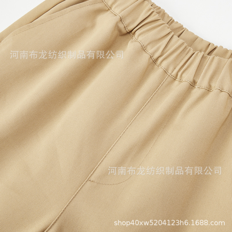 Pure cotton-summer shorts, pure cotton khaki-coloured school pants.