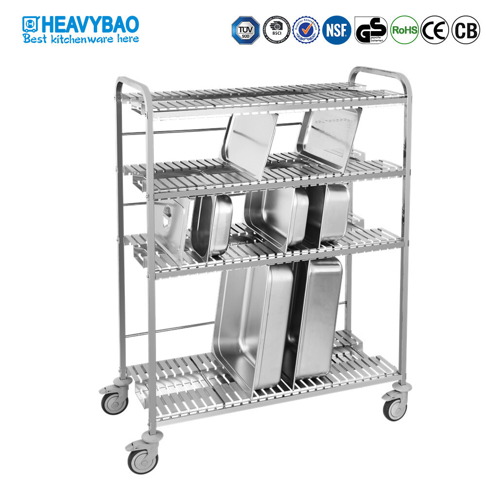 HEAVYBAO不鏽鋼碗碟車車酒店餐廳碗碟儲存架