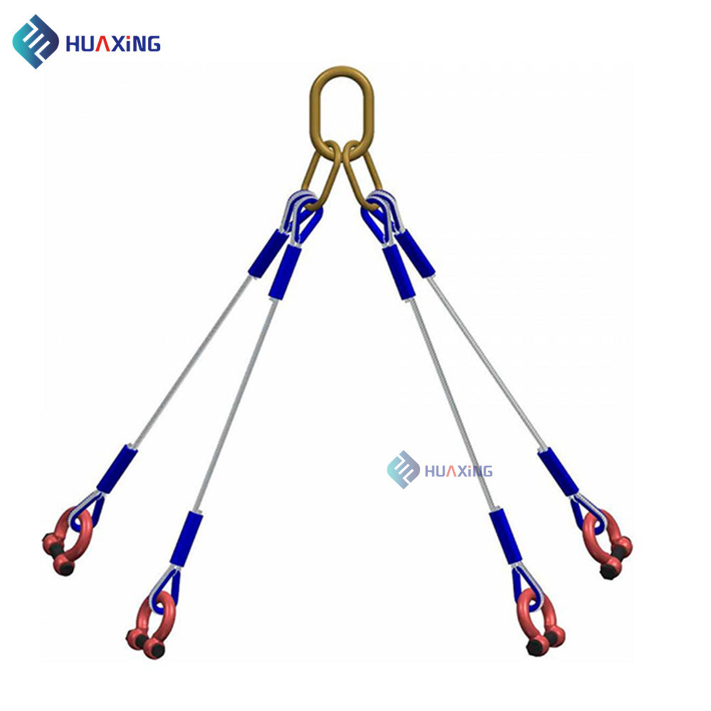 Triple limbs and limbs of a set of lifting chain hulls attached to a ring of 80 manganese steel lifting hooks.