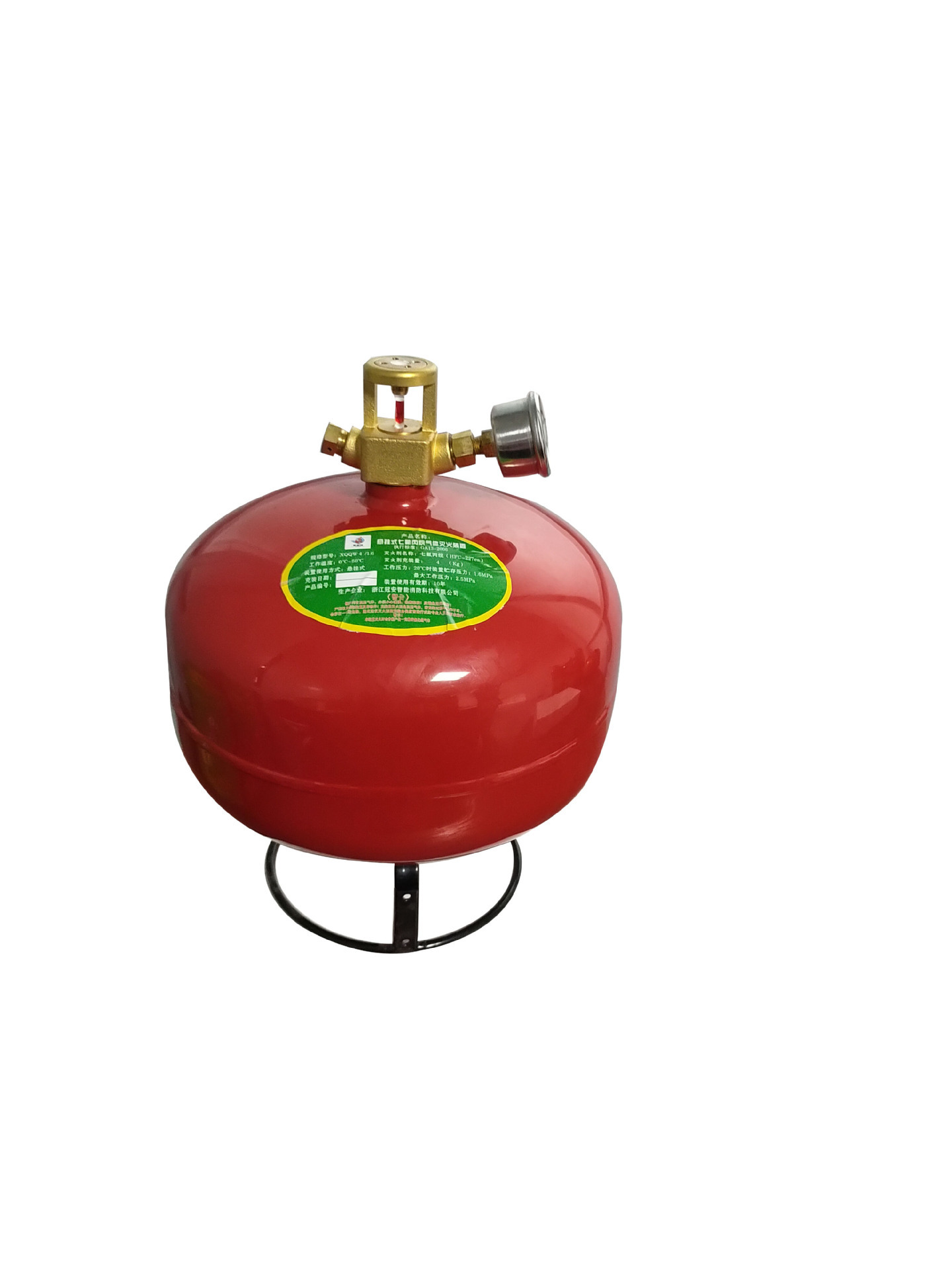 Pusher-based heptafluoropropane gas extinguisher Category D fire extinguisher