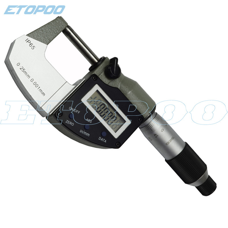 Etopoo正品 25MM 0.001MM IP65 品质 数显千分尺 电子千分尺