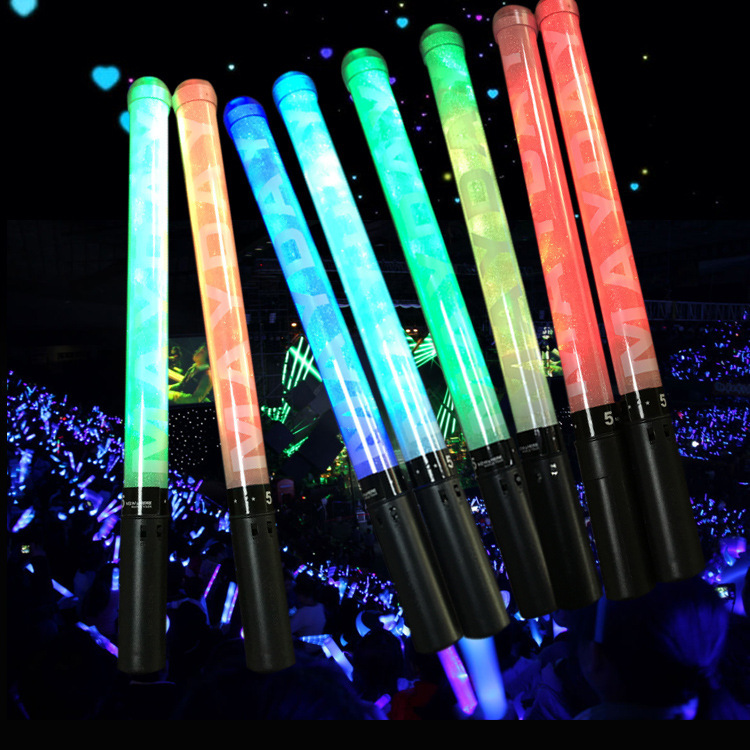 The factory's hand-held flashsticks, the remote-controlled fluorescent rods, and the concerts turn out to be colored.