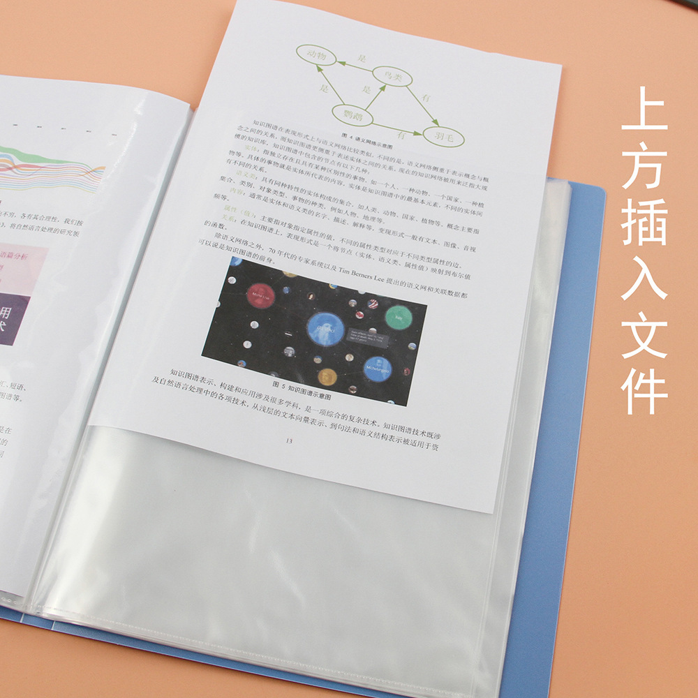 批发鹰牌塑料透明a4资料册活页文件夹学生用试卷60插页收纳册