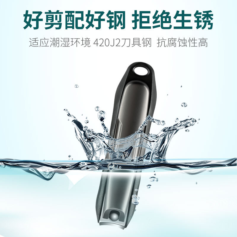 不鏽鋼指甲刀大號指甲剪防飛濺單個便攜款鋒利專剪厚指甲家用可定