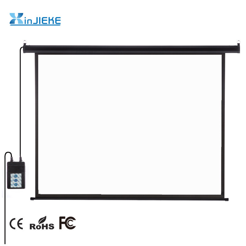 工廠生產電機遙控電動投影屏幕 120吋4:3 銀幕 高清幕布