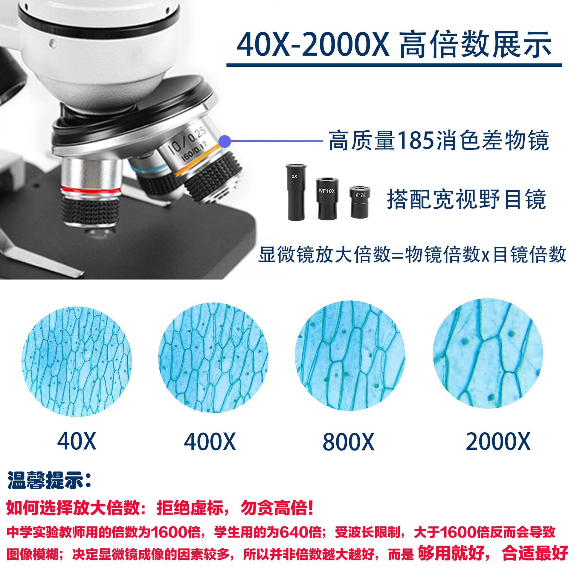 High-level, multi-fold microscope experimental students teaching elementary and high school teaching kits