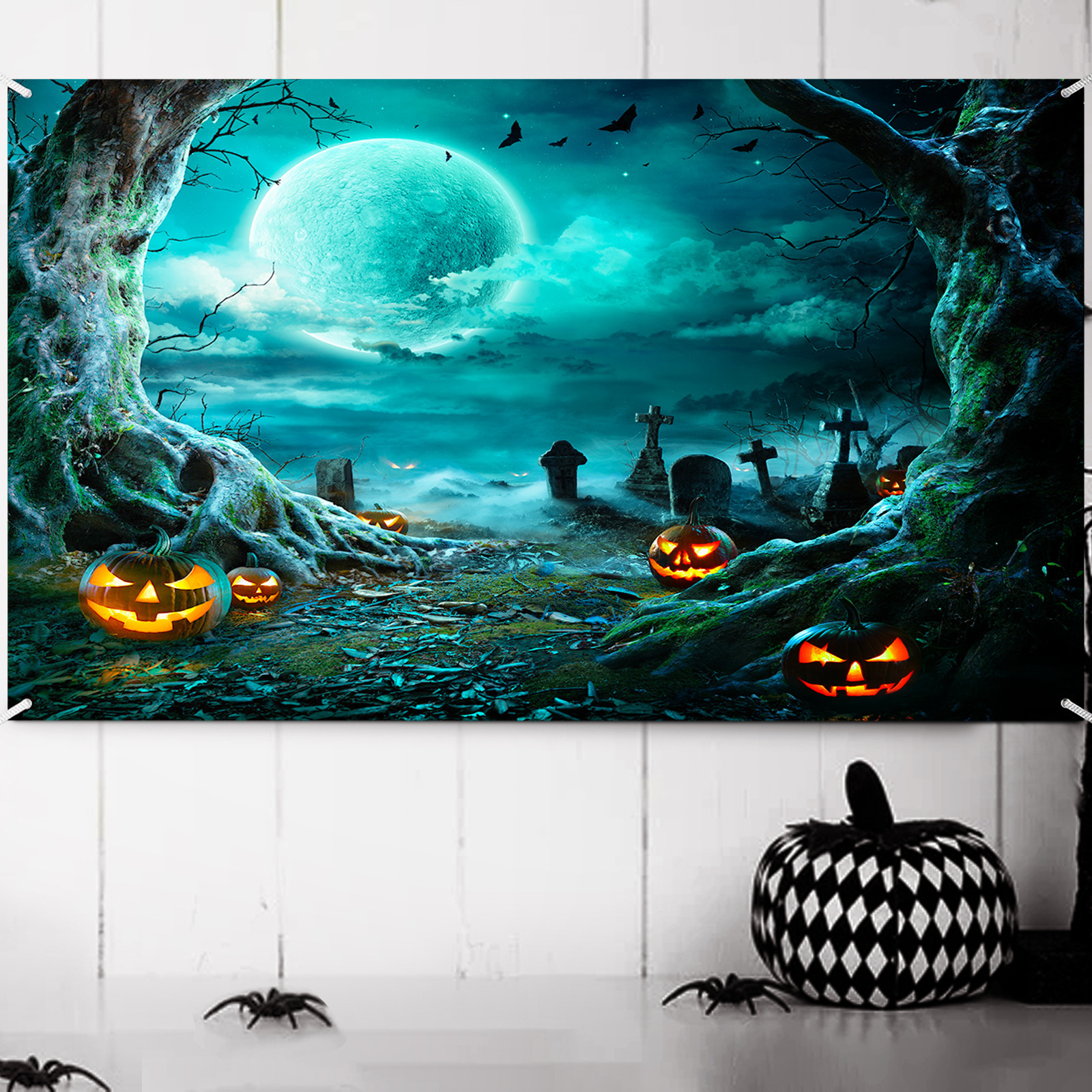 A cross-border new Halloween background party with an open-air exterior decoration banner.