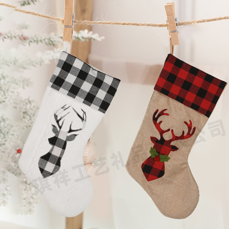 2022 Christmas decorations, moose stockings, Christmas stockings, candy bags, gift bags, bags.