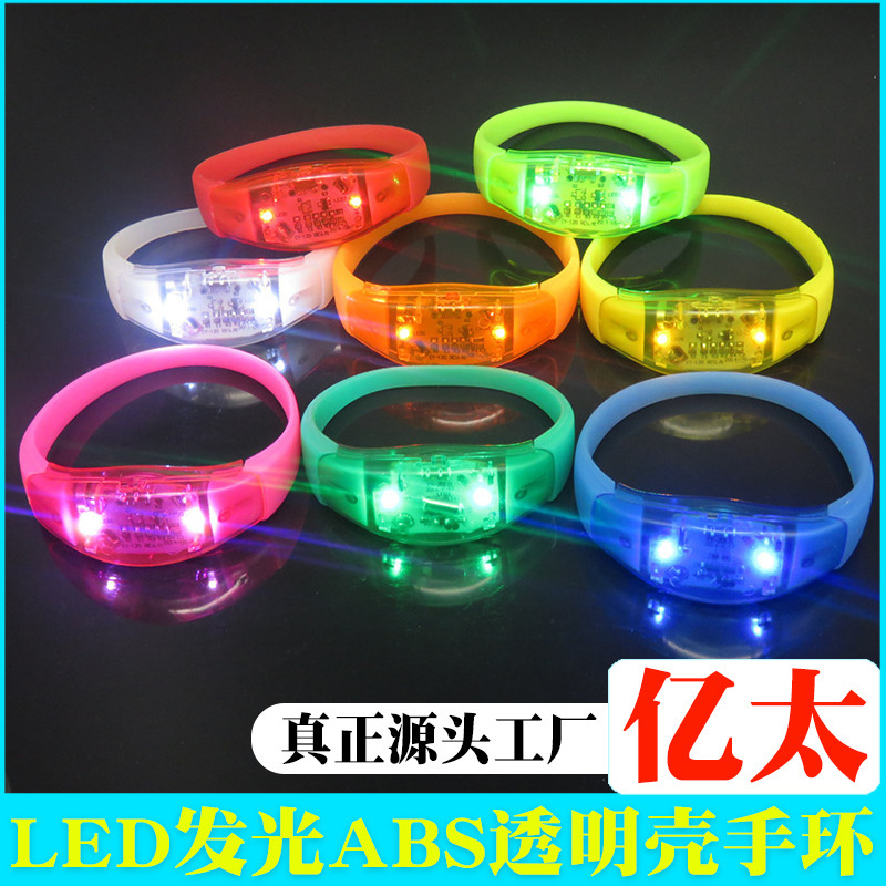Vòng tay sáng, kiểm soát giọng nói, đèn LED 7 vòng tay rạng rỡ, đồ dùng hòa nhạc.