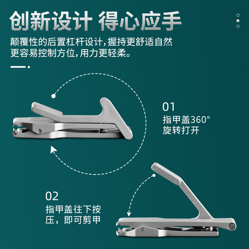 指甲刀防飛濺不鏽鋼指甲鉗單個大號家用摺疊便攜指甲剪厚甲剪商禮