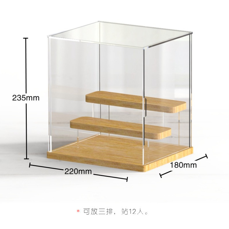 亞克力陳列架娃娃透明手辦模型公仔收納玩具收納架展示架階梯帶燈