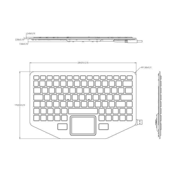 It's a three-resistant laptop keyboard.