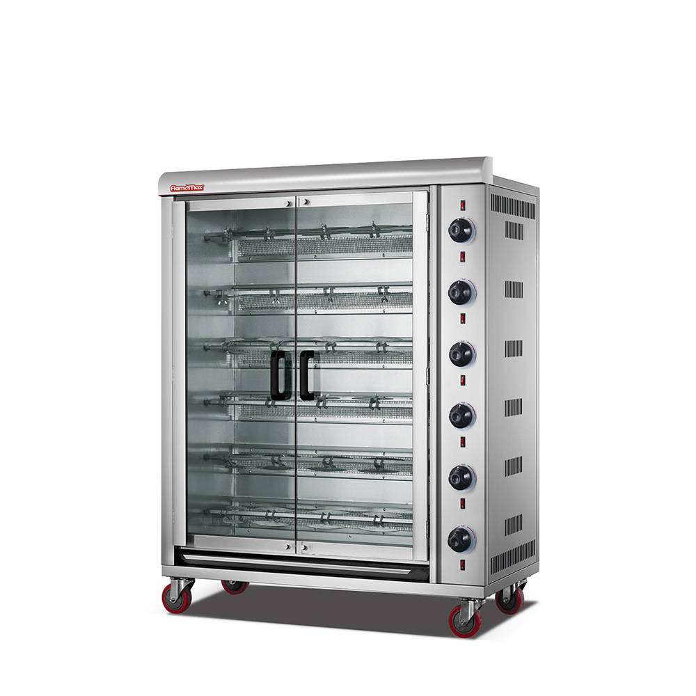 Auto-rotation of chicken ovens for commercial gas-based duck ovens with stainless steel roasted chicken legs and forkbone ovens