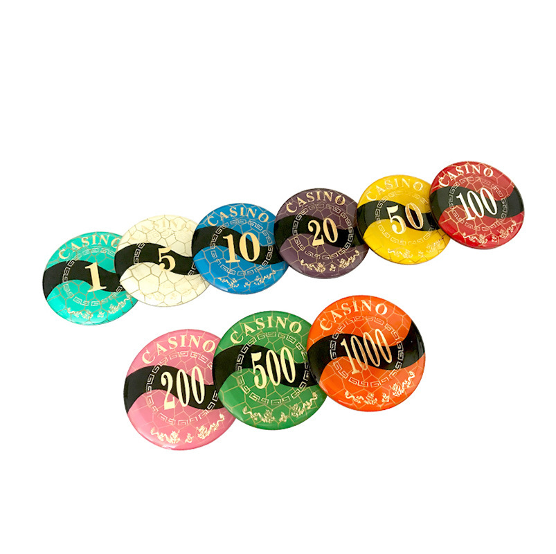 Acrystal transparent chips for the mahjong chess room entertainment chips for the coind state poker chips.