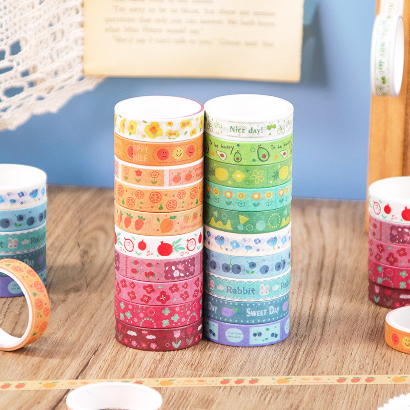 Còng tay chân cơ sở băng macaron màu sắc tinh khiết hồi tưởng và băng keo màu sắc tập hợp 20 cuốn sách có liên quan