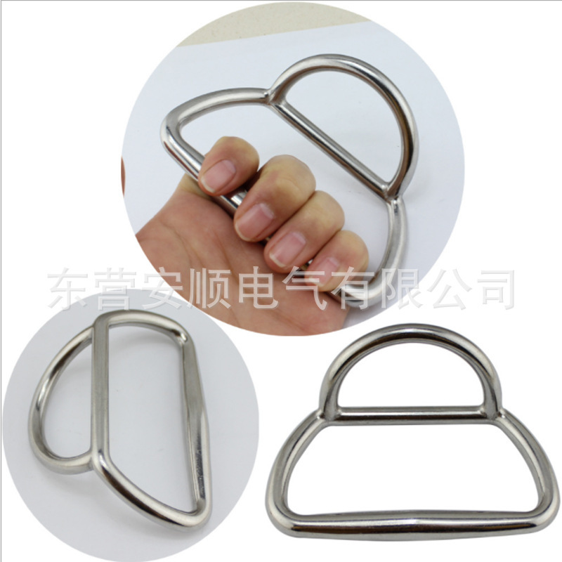 The stainless steel D-shaped ring, the rubber hull, the horse hoove ring, the rubber hull, the rubber hull.