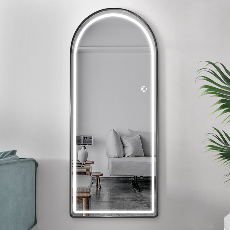 Led aluminum alloy mirrors, hotel full body mirrors, home living room decoration mirrors.