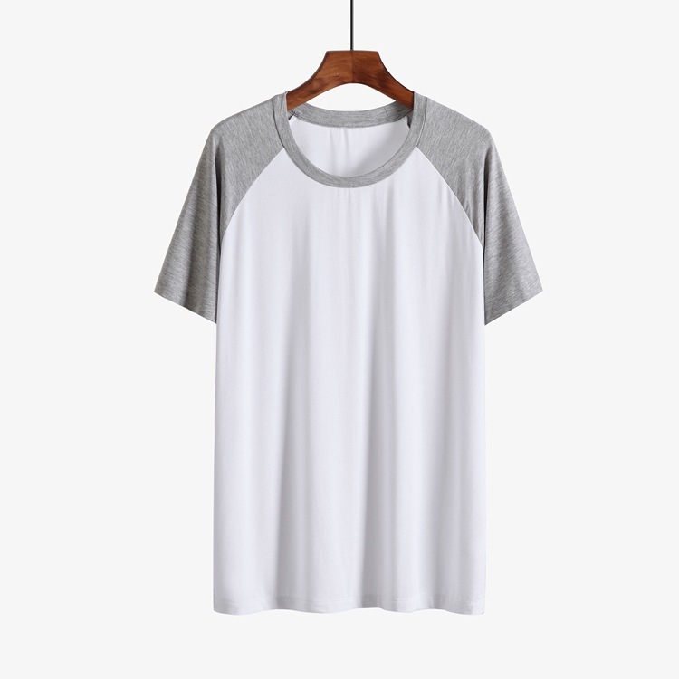 Tay áo ngắn pyjamas của đàn ông, áo thun thể thao của Modale vào mùa hè.