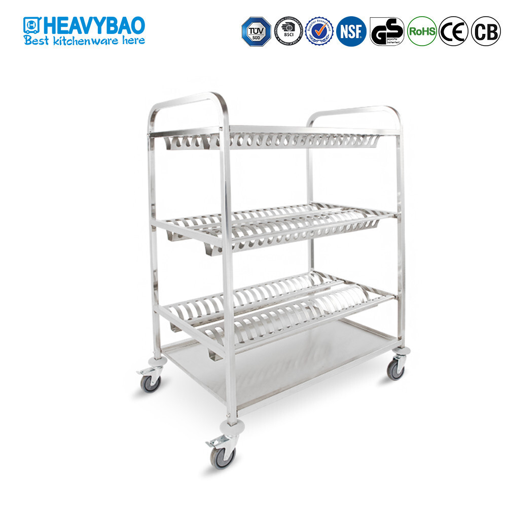 HEAVYBAO不鏽鋼碗碟車車酒店餐廳碗碟儲存架