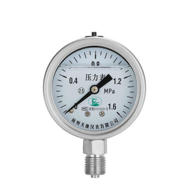 Stainless steel earthquake-resistant pressure gauges direct installation