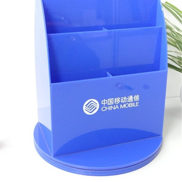 Customized Aclysian desktop display box for transparent display of advertising page business cards