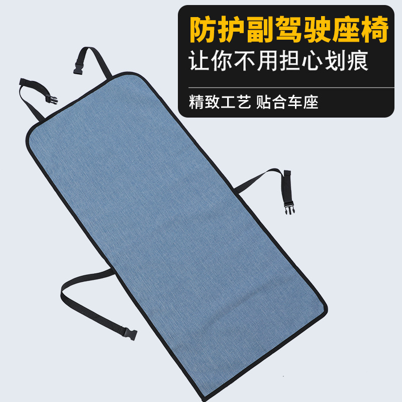 Chiếc xe chở thú cưng có xe của chó với một con Teddy vàng ngồi ghế trước và một miếng đệm chống thấm một tầng.