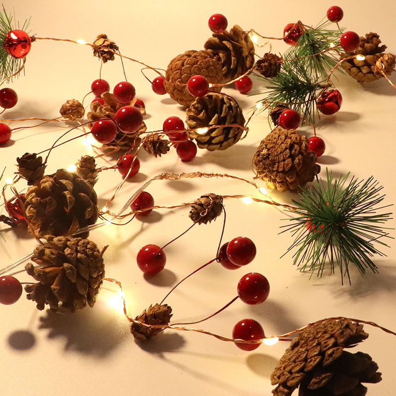 LED pine nuts, light-lined copper-lined lights, light-lighted Christmas courtyard decorations.