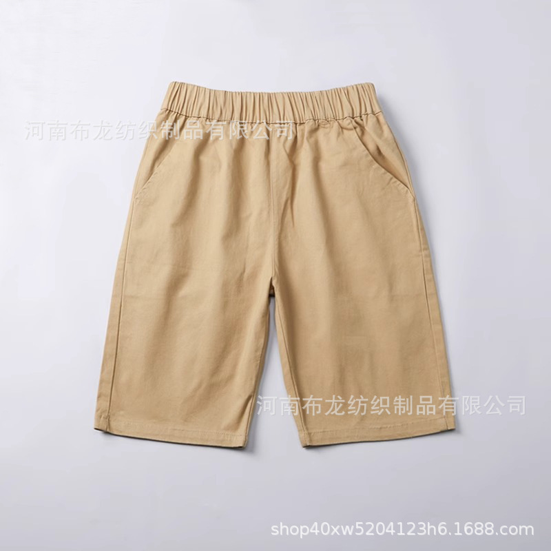 Pure cotton-summer shorts, pure cotton khaki-coloured school pants.