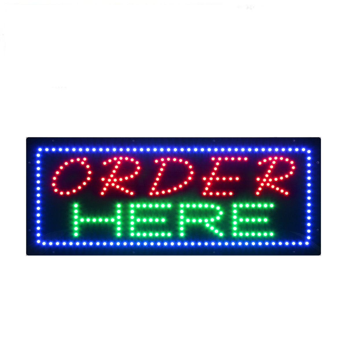 廠家LED電子燈箱閃爍發光字招牌LED order here sign33×81cm