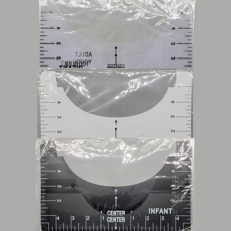 PVC圓領T領V領衣領尺導向尺量衣工具尺多規格多顏色衣領對齊工具