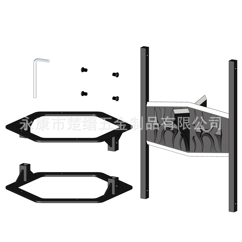 跨境爆款劈柴神器手动木柴分离器家用锰钢劈柴器-铸铁四刃小号