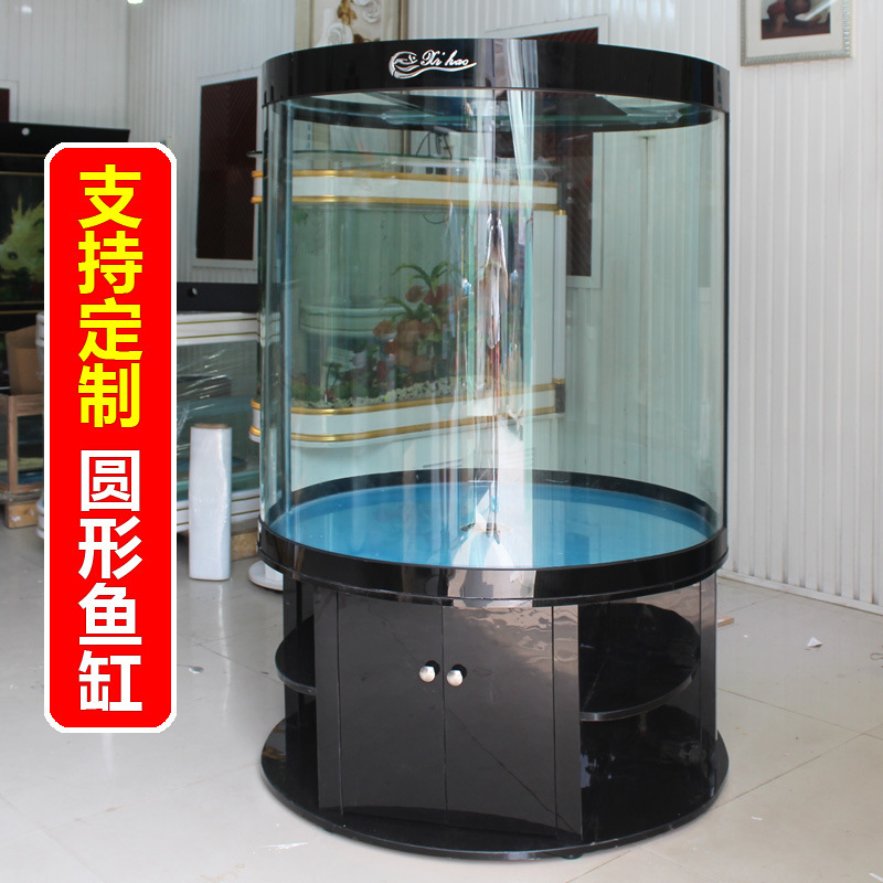 Hồ Bắc Cực lớn 1 mét dưới đáy trong hệ sinh thái thủy tinh của bồn nước trong phòng khách của bể cá hình trụ