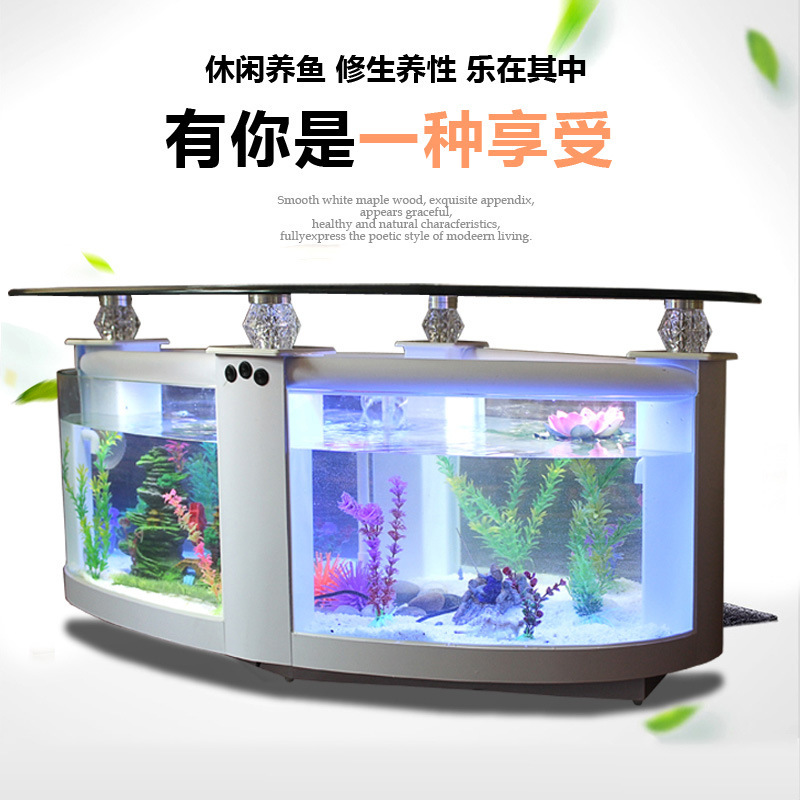 Eco 차 물고기 탱크 수족관, 직사각형 유리 큰 1 m-1.2 m 창조적인 금 탱크.