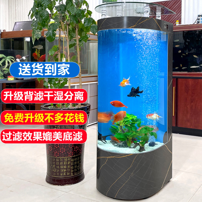 Tùy chỉnh các bể cá nửa vòng cho các thủy cung nhỏ, lười biếng mà không thay đổi bể cá để xem phòng khách.