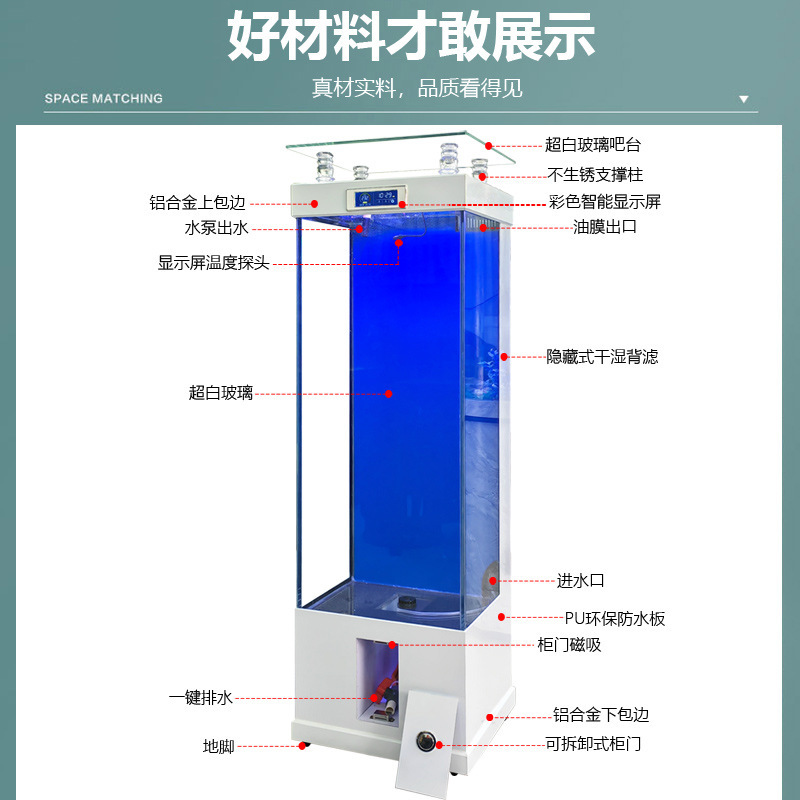 Một cái bể cá siêu trắng nhỏ, cỡ trung của một chiếc xe tăng cá siêu trắng đâm vào một bể cá mà không thay đổi nước thành một bể vàng.
