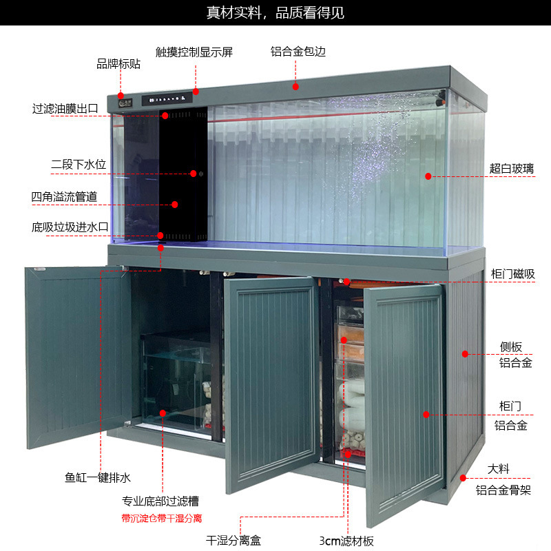 Thùng cá trong phòng khách phân phối đầy đủ thủy cung tự động với bộ lọc mới.