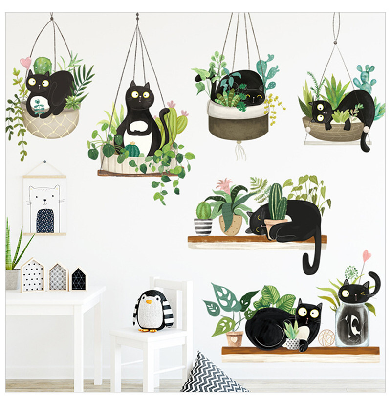 Một miếng dán tường trên tường phòng khách của trẻ em trong cửa hàng bồn tắm màu xanh đậm.