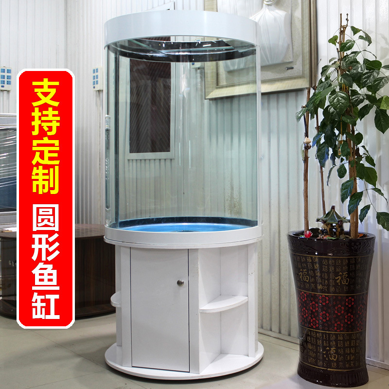 Hồ Bắc Cực lớn 1 mét dưới đáy trong hệ sinh thái thủy tinh của bồn nước trong phòng khách của bể cá hình trụ