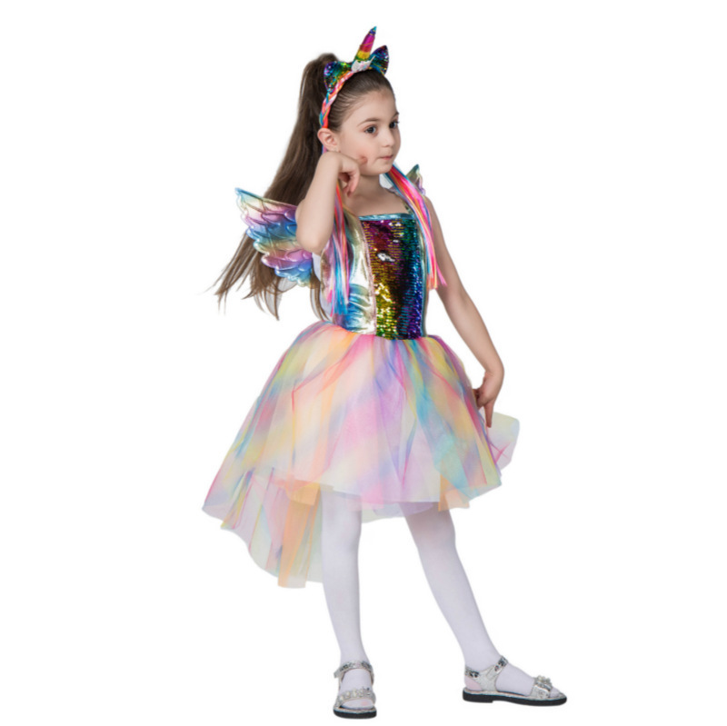 새로운 아기 드레스, unicorn 드레스, cosplay 역할, 공주 드레스.