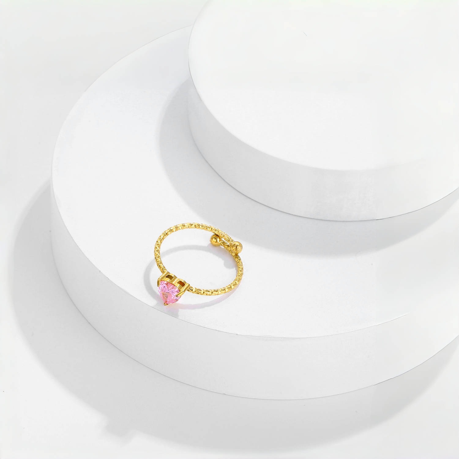 Ngọt ngào, lãng mạn, màu hồng, hồng, hồng, hồng, màu hồng, 18 carat áo choàng, nhẫn không gỉ.
