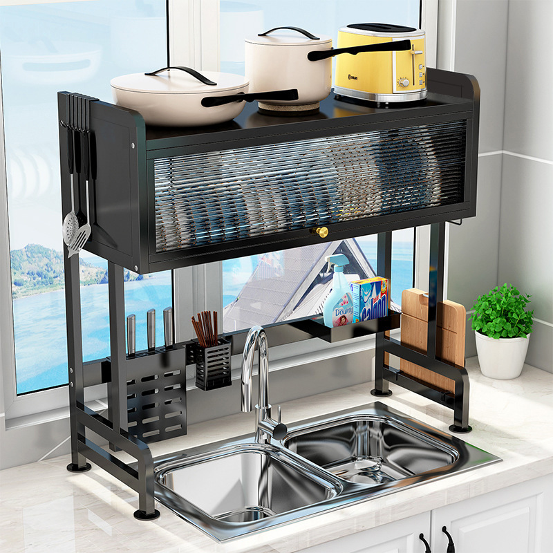 Ngăn tủ bếp và rửa bát dầu và tủ bếp với hồ bơi chống bụi.
