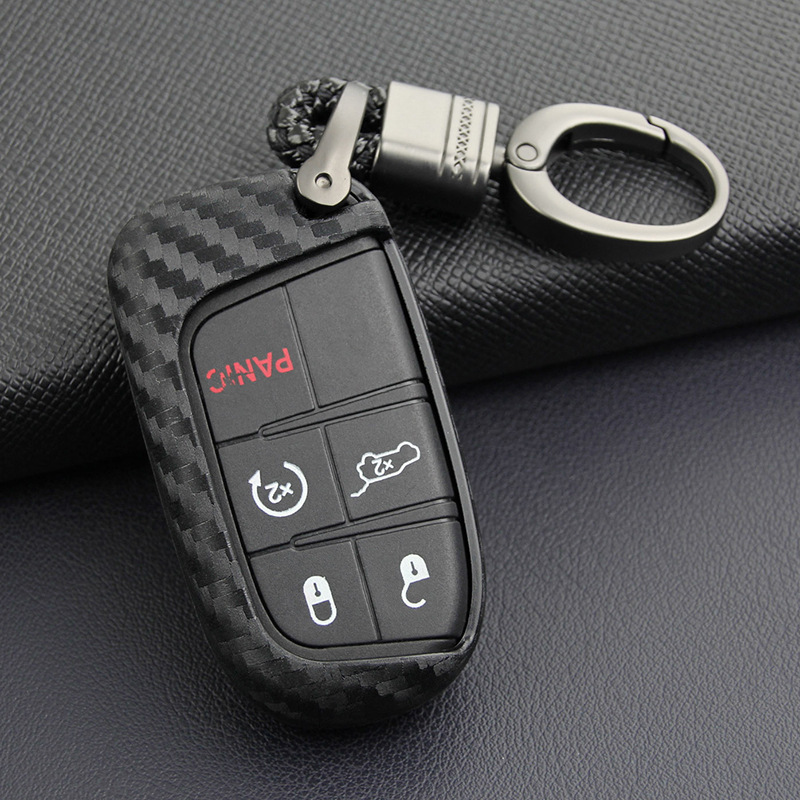 Wholesale of carbon-fibre-coated silicone key packs for Jeep Jeep Free Dodge Chrysler.