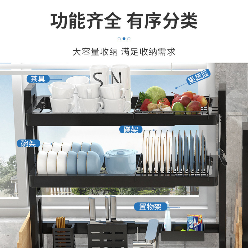 Một kệ rửa chén bát mới với một bồn rửa chén bát đa dụng đa dụng có hình đĩa sơn cạnh