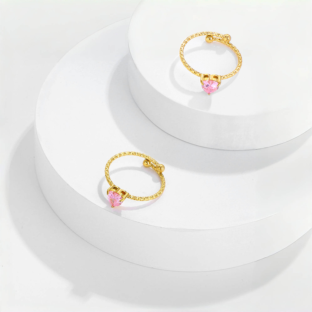 Ngọt ngào, lãng mạn, màu hồng, hồng, hồng, hồng, màu hồng, 18 carat áo choàng, nhẫn không gỉ.