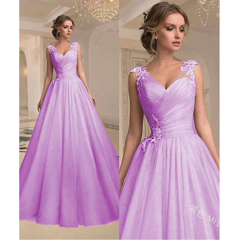 Foreign trade spring summer long dress 2021, a new Euro-American V-coloured fashion dress.