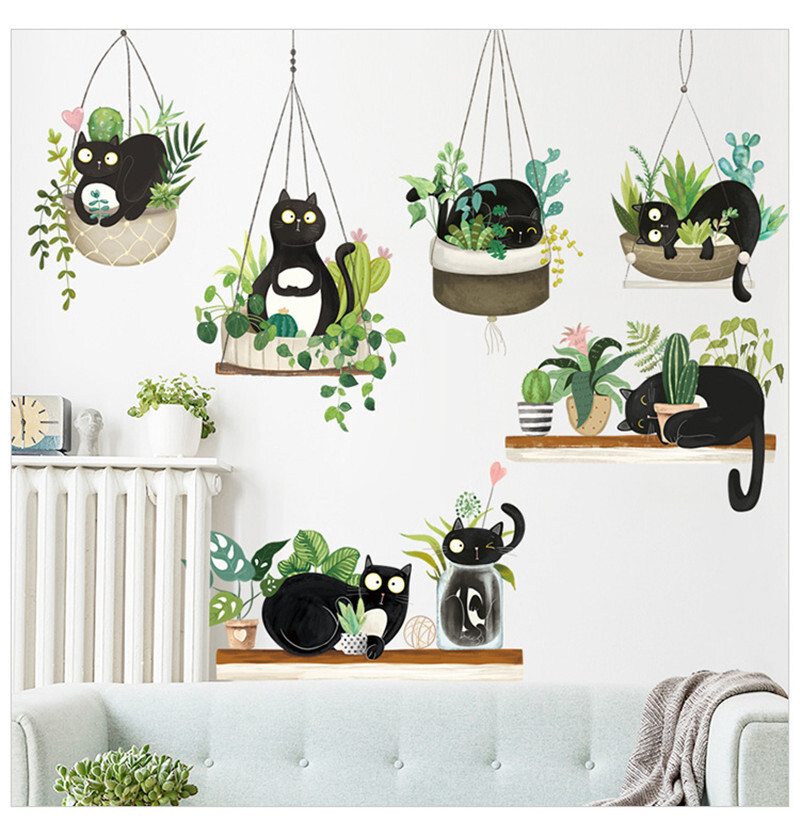 Một miếng dán tường trên tường phòng khách của trẻ em trong cửa hàng bồn tắm màu xanh đậm.