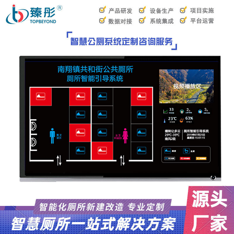 智慧公厕系统厕位有人无人引导屏指示灯物联网解决方案云平台系统