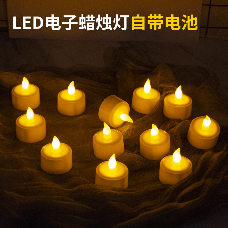 东莞现货批发纽扣电子灯 独立开关LED发光小茶蜡灯充电蜡烛灯