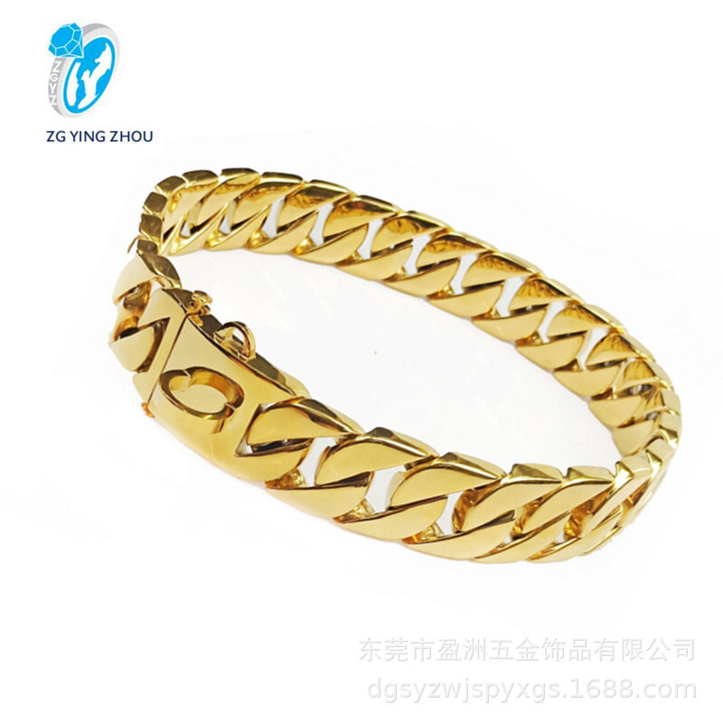 Giao dịch nước ngoài qua hàng rào thép không rỉ, dây chuyền chó vàng 32mm để kéo cổ chó cưng