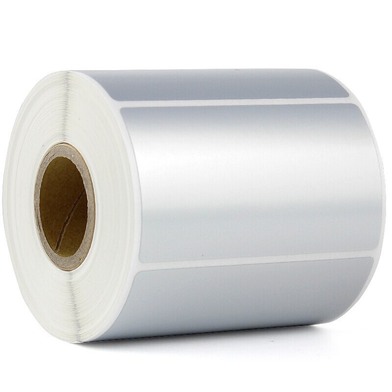 Zhang Yun 5C silver label paper is not dry, bar-coded, waterproof, oil-proof, non-derelict sub-light label paper.